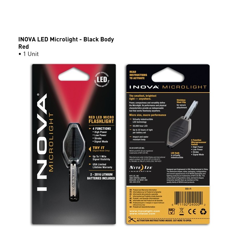 Latarka INOVA - Microlight - czarna obudowa