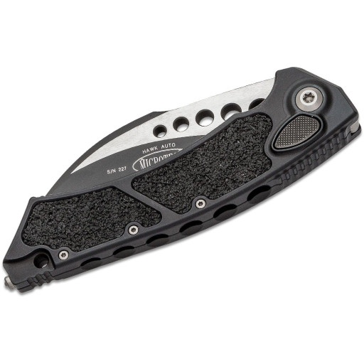 Nóż Microtech 166-1 Hawk AUTO Folding Knife 3.95" Black Karambit Blade, Black Aluminum Handles