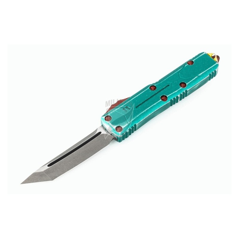 Nóż Microtech 233-10BH UTX-85 T/E - Bounty Hunter - Green Handle - Apocalyptic Blade