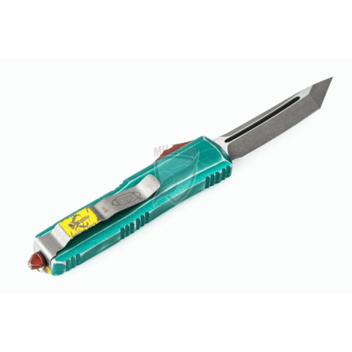 Nóż Microtech 233-10BH UTX-85 T/E - Bounty Hunter - Green Handle - Apocalyptic Blade