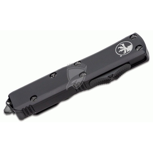 Nóż Microtech 232-1DLCTS UTX-85 Tactical AUTO OTF Knife 3" Black DLC Double Edge Blade and Hardware, Black Aluminum Handles