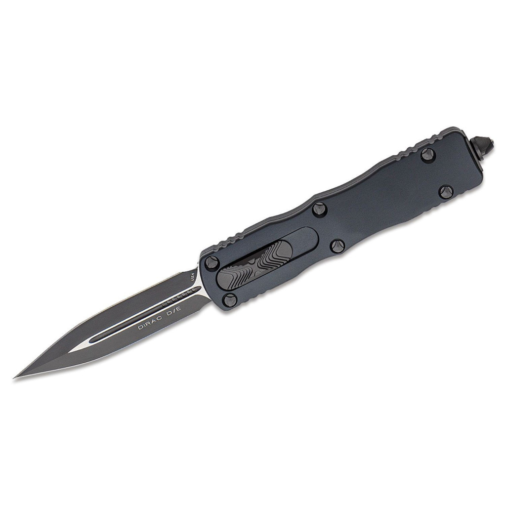 Nóż Microtech 225-1T Dirac AUTO OTF Knife 2.92" Black Double Edge Dagger Blade, Black Aluminum Handles