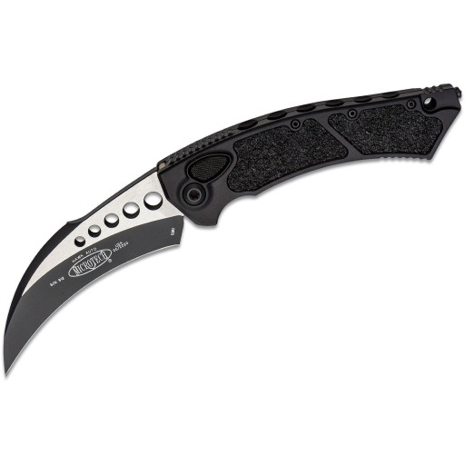 Nóż Microtech 166-1T Hawk AUTO Folding Knife 3.95" Black Karambit Blade, Black Aluminum Handles dostawa luty 2021