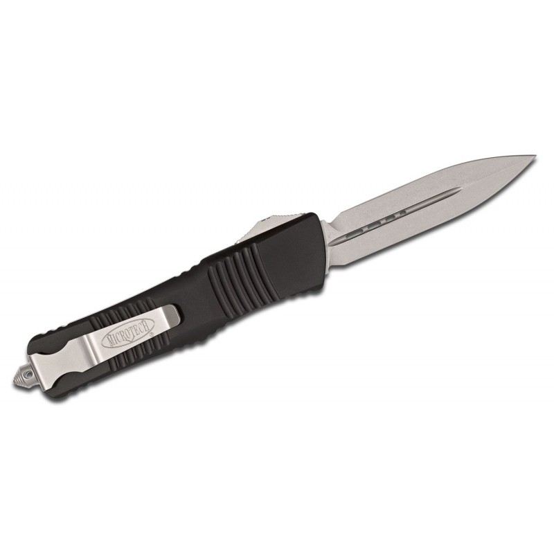 Nóż Microtech 142-10 Combat Troodon Stonewashed Double Edge Dagger Blade, Black Aluminum Handle dostawa luty 2021