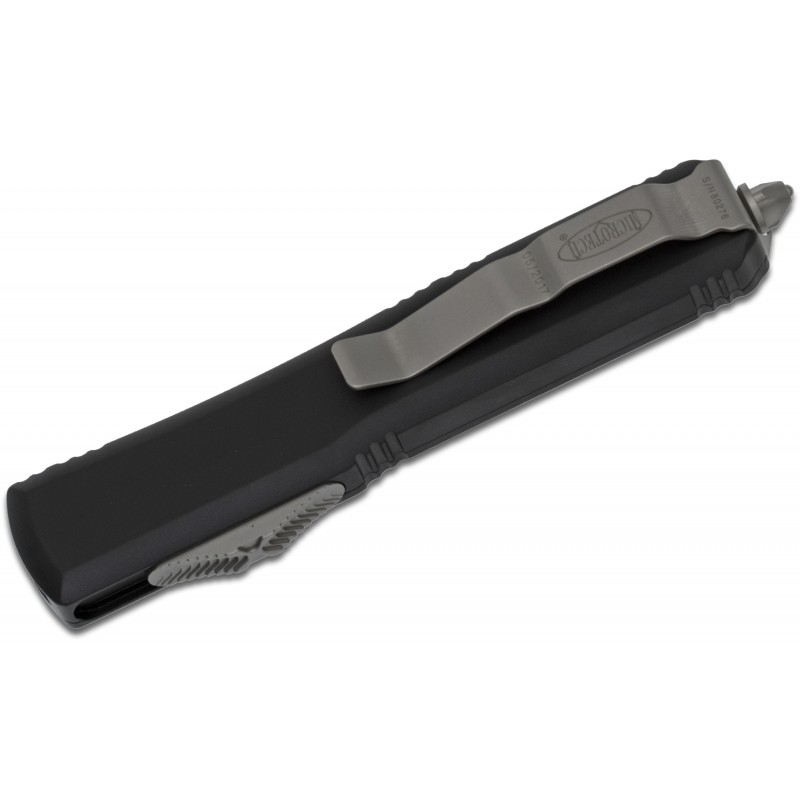 Nóz Microtech 123-10 Ultratech AUTO OTF Knife 3.46" Stonewashed Tanto Plain Blade, Gray Black Handles - dostawa MARZEC 2021