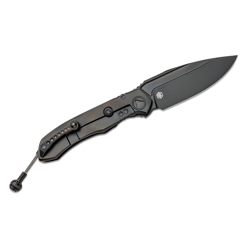 Nóż Microtech Anax Manual Folding Knife Black DLC Integral Titanium Handle with Carbon Fiber Inlay