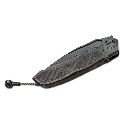 Nóż Microtech Anax Manual Folding Knife Black DLC Integral Titanium Handle with Carbon Fiber Inlay